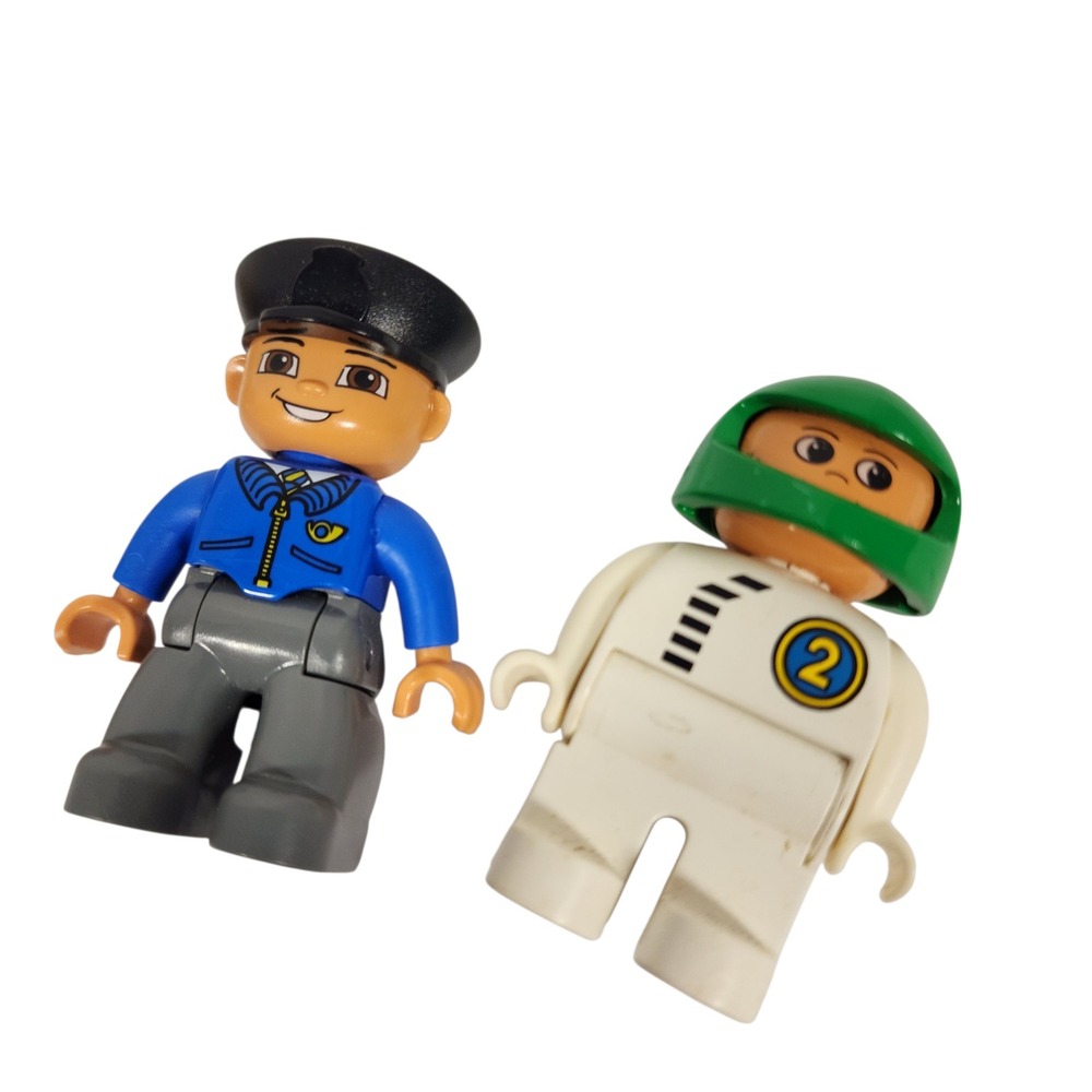LEGO Duplo Figures Grandma‎ Mom Policeman Race Car Driver Set Lot - Picture 3 of 5